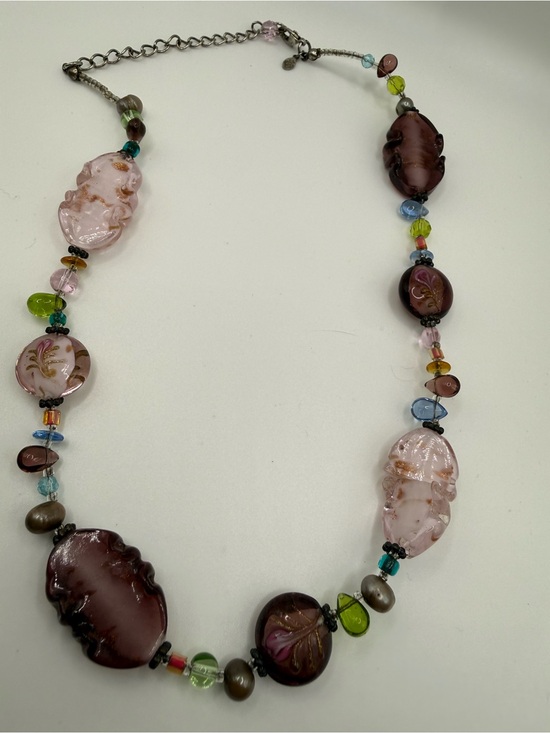 Premier Designs Jewelry - Premier Designs Multicolor Glass Bead Necklace - Pink, Brown, Green, Blue